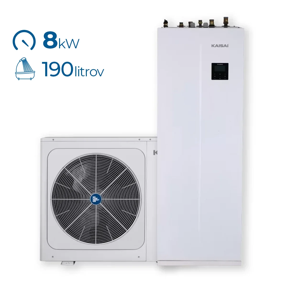 kaisai-artic-8kw-s-integrovanou-nadrzou-190l-Airco SET čerpadlo tepelné KAISAI Arctic 8KW s integrovanou 190L nádobou na TUV s montážou – Obrázok 1